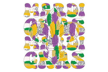Naklejka premium Fleur De Lis Mardi Gras EPS Sublimation T-shirt Design