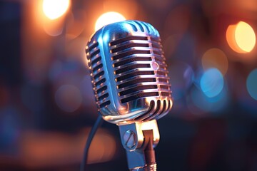 Retro microphone at a concert