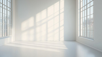 Bright Empty Studio with Sunlight and Shadows