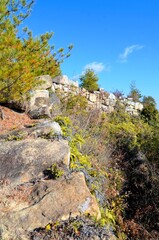 鬼ノ城 屏風折れの石垣