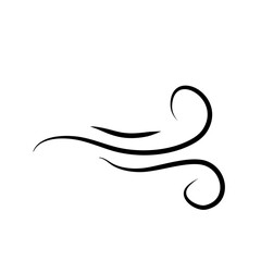 Hand drawn doodle wind motion  air blow  swirl elements