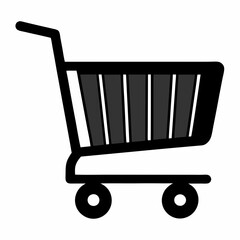 E-Commerce Cart Black Silhouette Vector