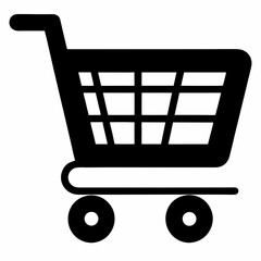 E-Commerce Cart Black Silhouette Vector