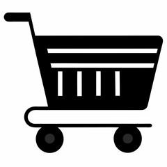 E-Commerce Cart Black Silhouette Vector