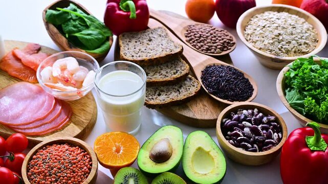 Foods representing TLC diet. Therapeutic Lifestyle Changes