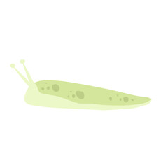 green slug cartoon animal design