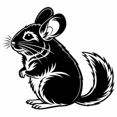 Chinchilla vector silhouette black design white background