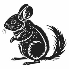 Chinchilla vector silhouette black design white background