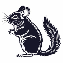 Chinchilla vector silhouette black design white background