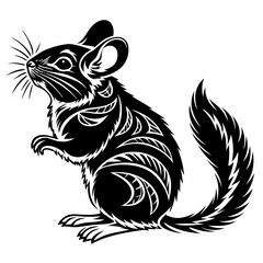 Chinchilla vector silhouette black design white background