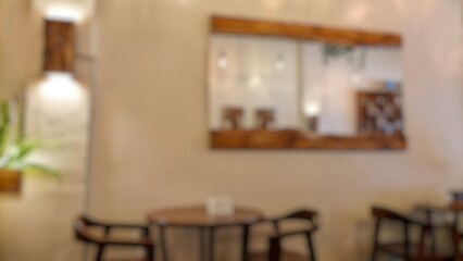 Abstract blur interior coffee shop cafe and restaurant for background.