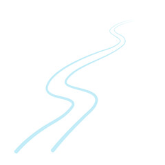 Ski trail turns curves and wobbles  winter cross country ski running track in perspective  ski run in snow vector