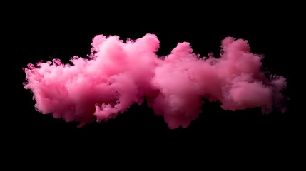 Fototapeta premium Generative illustration of pink magenta pastel smoke cloud in dark space