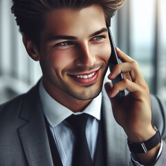 22 Businessman on Phone A close up shot of a businessman in his