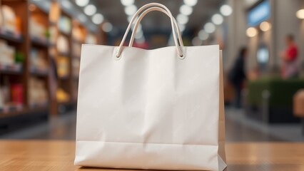 Paper shopping bag with handles.