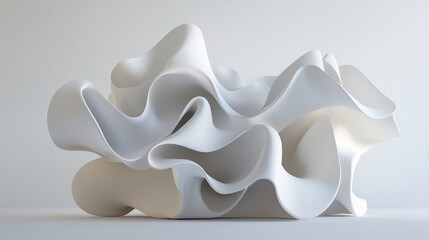 Abstract White Sculptural Design Element