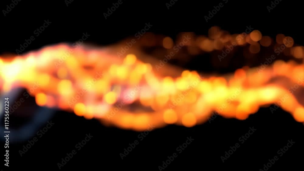 Aufkleber colorful abstract wave patterns illuminated with bright lights in a dark background