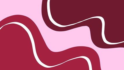 Aesthetic abstract background with pastel pink wavy lines and shapes 