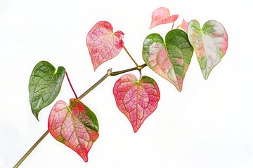 Caladium leaves isolated on white background. Clipping path included.