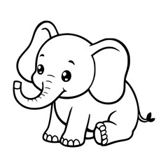 Baby elephant vector art 