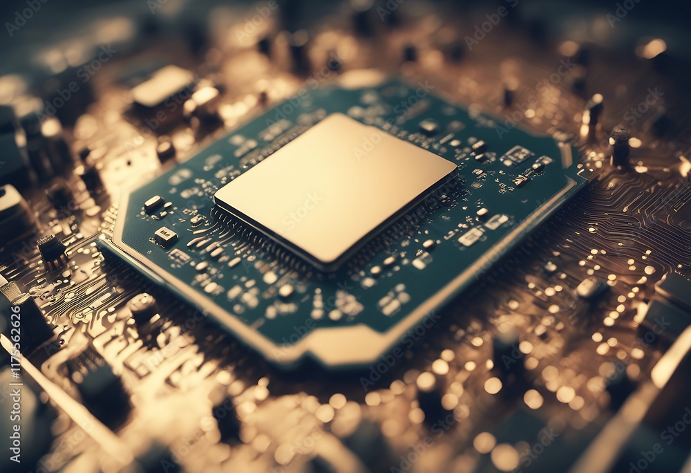 Poster technology 3d board image rendering background circuit toned