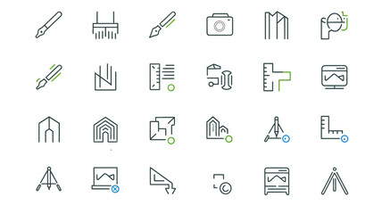 Graphic design line icons Vector illustration