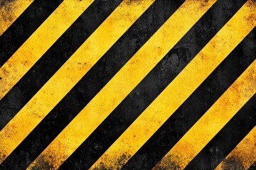 Fototapeta premium Warning. Grunge yellow and black diagonal stripes background texture.