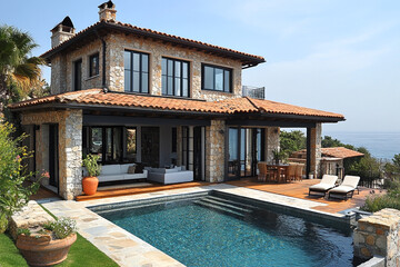 Luxurious Stone Villa With Infinity Pool And Ocean View