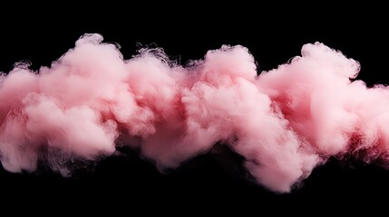 Fototapeta premium Soft pink and magenta pastel fluffy ink cloud on black backdrop
