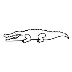 Crocodial line art vector