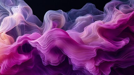 Obraz premium Magenta pastel smoke fluffy ink cloud design generative AI black canvas