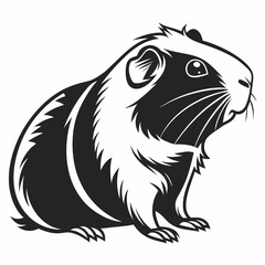 Guinea Pig vector silhouette black design white background