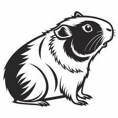 Guinea Pig vector silhouette black design white background