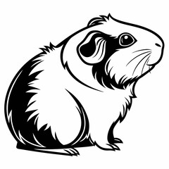 Guinea Pig vector silhouette black design white background