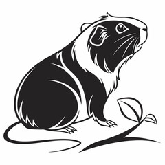 Guinea Pig vector silhouette black design white background