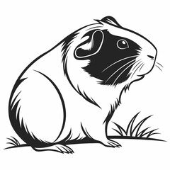 Guinea Pig vector silhouette black design white background