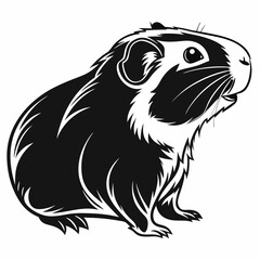 Guinea Pig vector silhouette black design white background