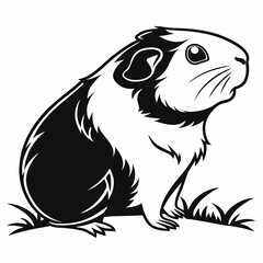 Guinea Pig vector silhouette black design white background