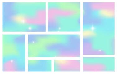 Abstract gradient rectangular background in soft spring colors with glowing lights