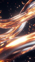 Obraz premium Dynamic networking flow abstract environment digital art dark space hyperrealistic style conceptual visualization