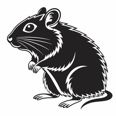 Hamster vector silhouette black design white background