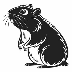 Hamster vector silhouette black design white background