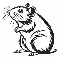 Hamster vector silhouette black design white background