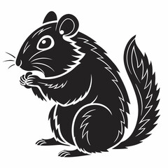 Hamster vector silhouette black design white background