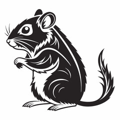 Hamster vector silhouette black design white background