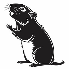 Hamster vector silhouette black design white background