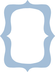 Light Blue Rounded Frame with Organic Shapes