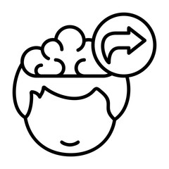 Redo Human Mind Outline Style Icon