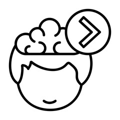 Chevron Forward Human Mind Outline Style Icon