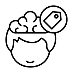 Tag Human Mind Outline Style Icon